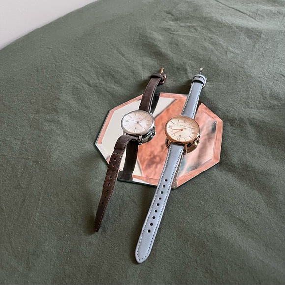fossil • two jacqueline watches (rose gold and silver) - Picture 2 of 3